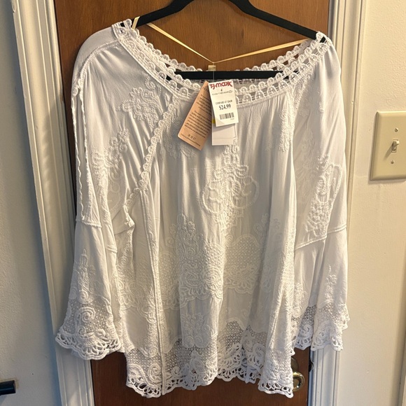 Democracy Tops - Democracy White Lace Blouse